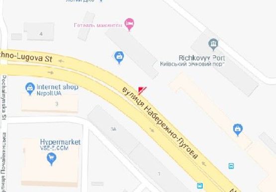 Схема рекламної площини за адресою Набережно-Луговая ул., 3а (напротив)