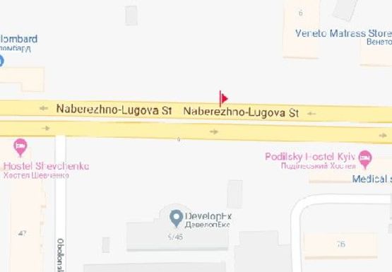 Схема рекламної площини за адресою Набережно-Луговая ул., 9 (напротив)