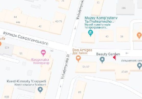 Схема рекламной плоскости по адресу Саксаганского ул., 45