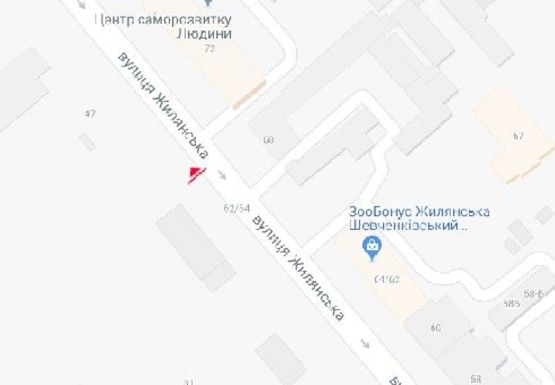 Схема рекламної площини за адресою Жилянская ул., 68 (напротив)