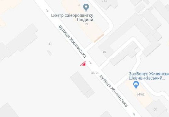 Схема рекламной плоскости по адресу Жилянская ул., 68 (напротив)