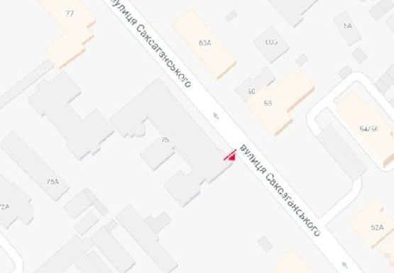 Схема рекламної площини за адресою Саксаганского ул., 75