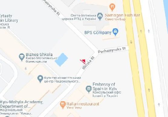 Схема рекламной плоскости по адресу Ильинская ул. - Почайнинская ул.