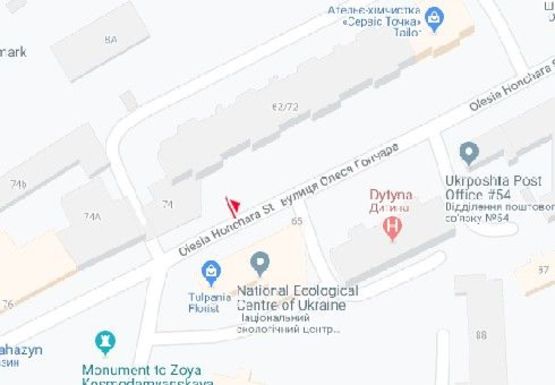 Схема рекламної площини за адресою Олеся Гончара ул., 65