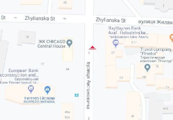 Схема рекламної площини за адресою Антоновича ул., 37/13