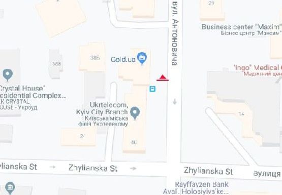 Схема рекламной плоскости по адресу Антоновича ул., 38а