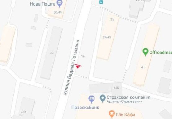 Схема рекламной плоскости по адресу Вадима Гетьмана ул., 23
