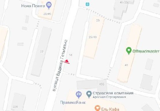 Схема рекламної площини за адресою Вадима Гетьмана ул., 23