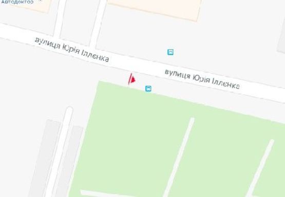 Схема рекламної площини за адресою Юрия Ильенка ул., 48 (Мельникова ул.) (напротив)