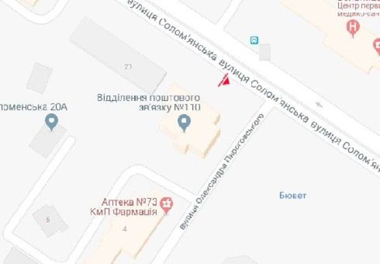 Схема рекламной плоскости по адресу Соломенская ул., 17 (напротив)