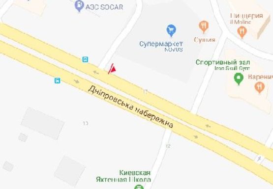 Схема рекламної площини за адресою Днепровская наб., 17а