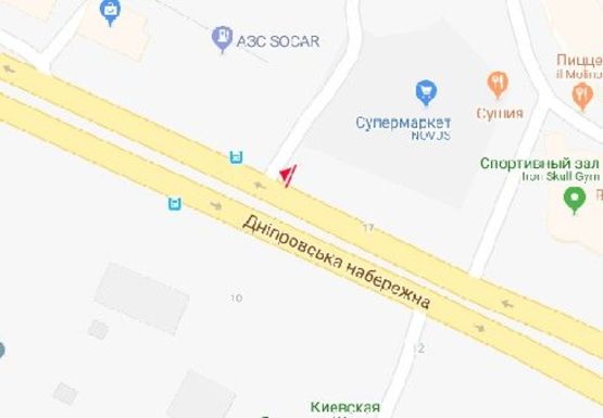 Схема рекламної площини за адресою Днепровская наб., 17а