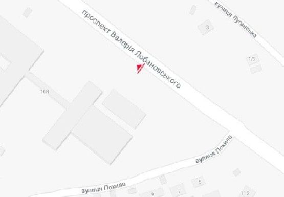 Схема рекламної площини за адресою Лобановского В. пр., 108 (Краснозвездный пр.)