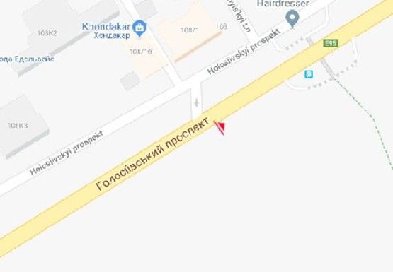 Схема рекламної площини за адресою Голосеевский пр., 108 (напротив)