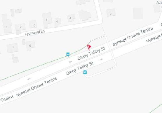 Схема рекламной плоскости по адресу Телиги ул. - Лютневый пер.