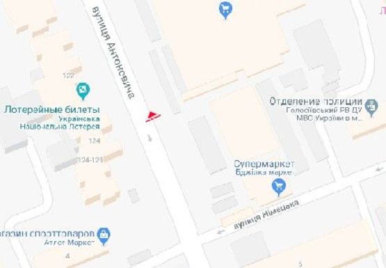 Схема рекламної площини за адресою Антоновича ул., 115