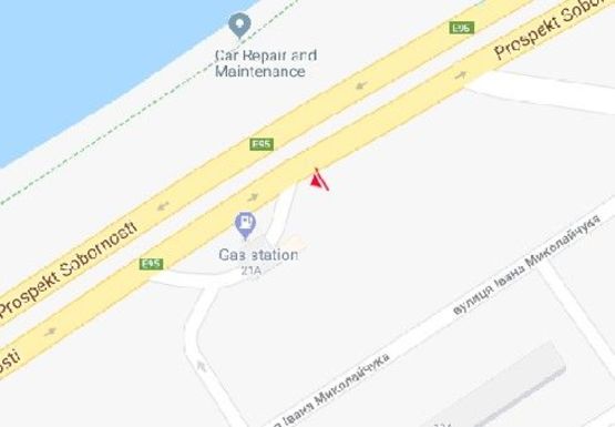 Схема рекламної площини за адресою Соборности пр., 21 (Воссоединения пр.)