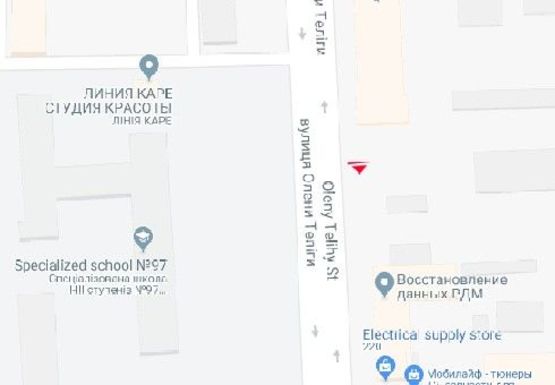 Схема рекламної площини за адресою Телиги ул., 4