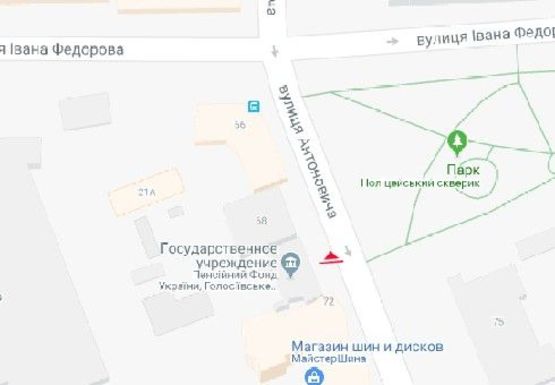 Схема рекламной плоскости по адресу Антоновича ул., 70 (Горького ул.)