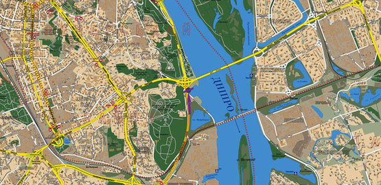 Схема рекламной плоскости по адресу мост Патона/ Надднепрянское шоссе (напр.в центр)