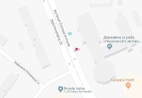 Схема рекламної площини за адресою Соломенская ул., 10 (напротив)