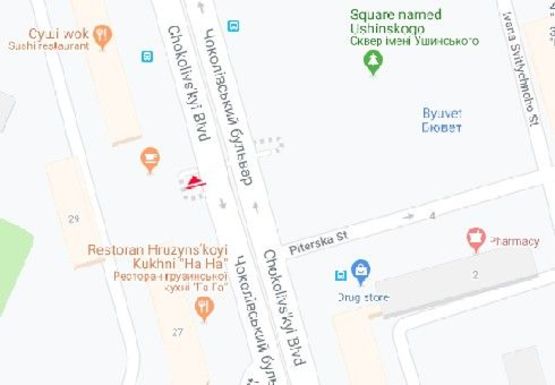 Схема рекламной плоскости по адресу Чоколовский, б-р., 29