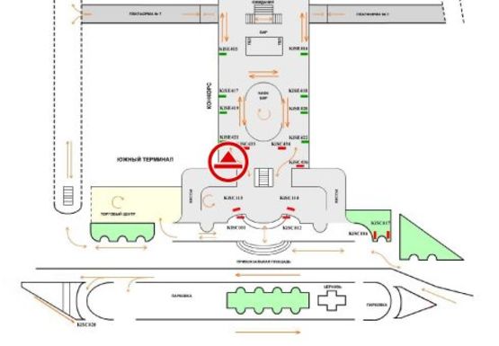 Схема рекламной плоскости по адресу Конкорс (Северный терминал)