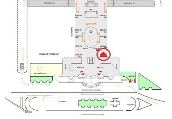 Схема рекламной плоскости по адресу Конкорс (Северный терминал)