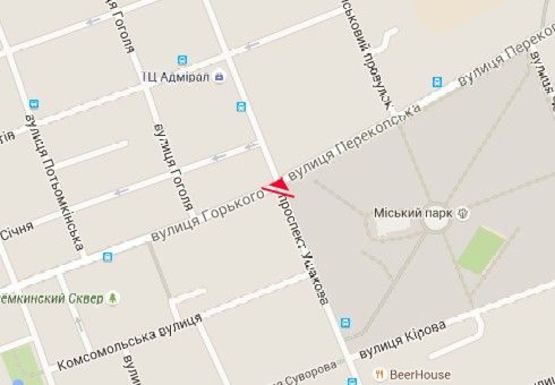 Схема рекламной плоскости по адресу Ушакова пр. - Театральная ул.