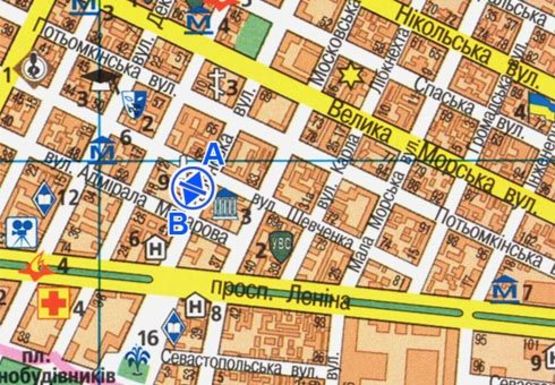 Схема рекламной плоскости по адресу Соборная ул. - Шевченка ул., 61