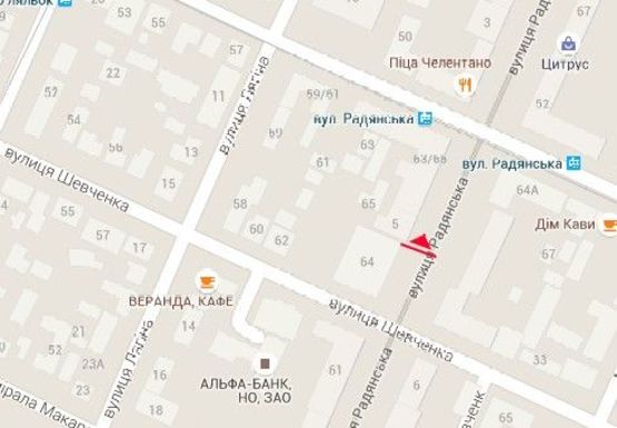 Схема рекламної площини за адресою Соборная ул.