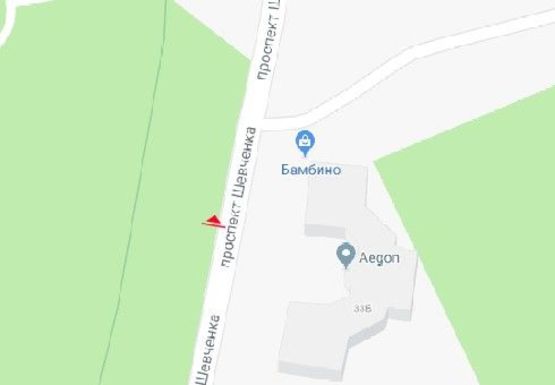 Схема рекламної площини за адресою Шевченко пр., парк "Победа" (остановка Дворец спорта из центра)