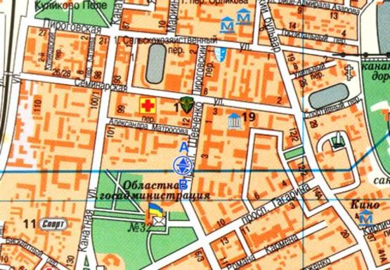 Схема рекламной плоскости по адресу Шевченко пр.,4-А, БЦ "Шевченковский" напротив