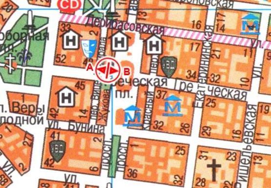 Схема рекламної площини за адресою Греческая ул., 46