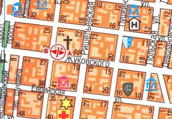 Схема рекламной плоскости по адресу Жуковского ул., 28