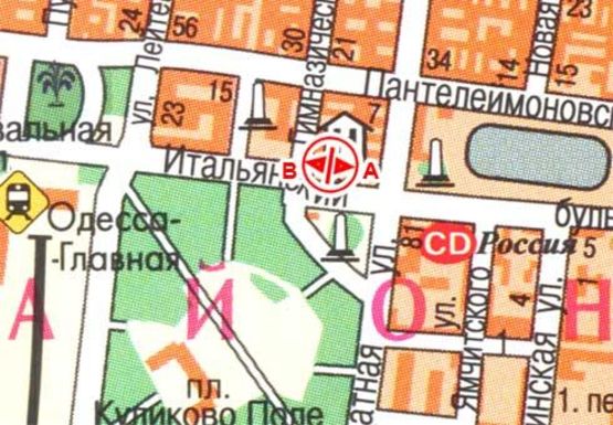 Схема рекламної площини за адресою Итальянский б-р., 4