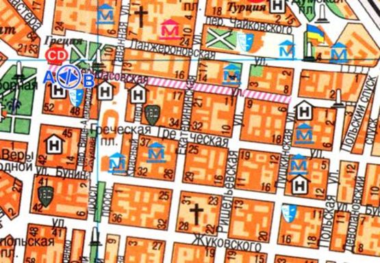 Схема рекламної площини за адресою Дерибасовская ул., 33