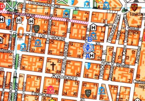 Схема рекламної площини за адресою Пушкинская ул., 11