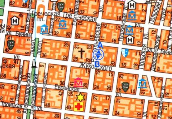 Схема рекламної площини за адресою Ришельевская ул., 15