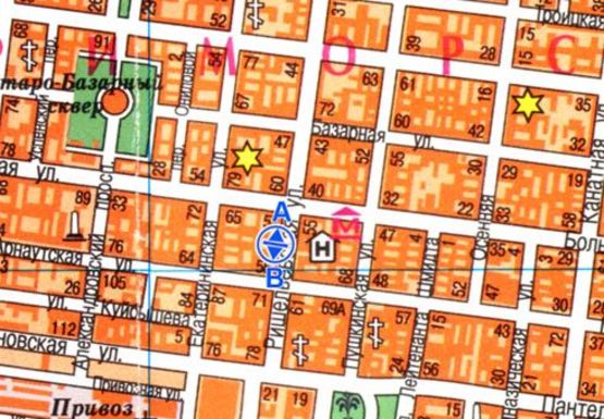 Схема рекламної площини за адресою Ришельевская ул., 66