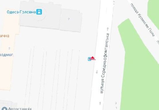 Схема рекламної площини за адресою Среднефонтанская ул., ЖД вокзал, остановка