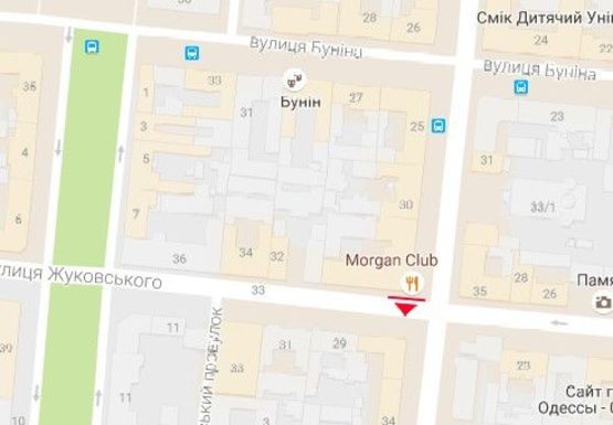 Схема рекламної площини за адресою Жуковского ул., 30 - Екатерининская ул.