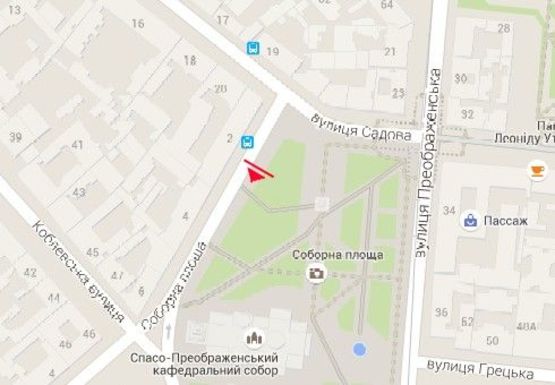 Схема рекламной плоскости по адресу Соборная пл. - Садовая ул.