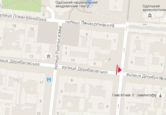 Схема рекламної площини за адресою Дерибасовская ул., 8 - Пушкинская ул.