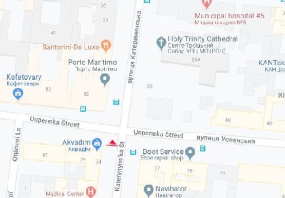 Схема рекламної площини за адресою Екатерининская ул., 54