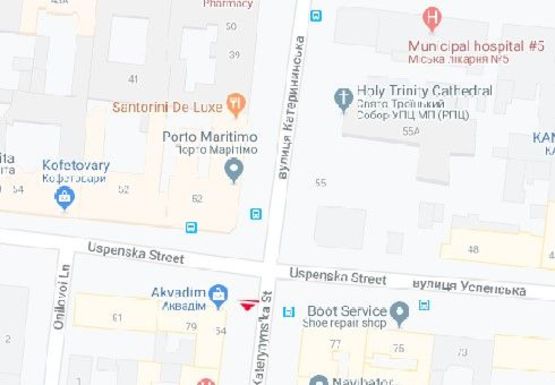 Схема рекламної площини за адресою Екатерининская ул., 54