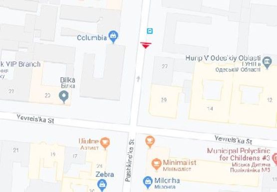 Схема рекламної площини за адресою Пушкинская ул., 25