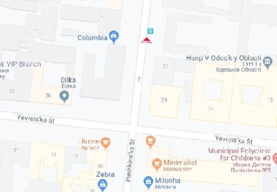 Схема рекламної площини за адресою Пушкинская ул., 25