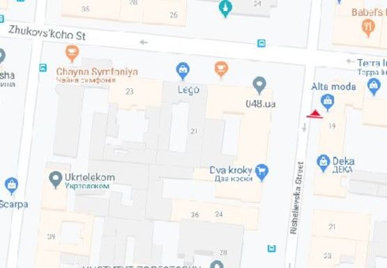 Схема рекламної площини за адресою Ришельевская ул., 19