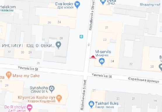 Схема рекламної площини за адресою Ришельевская ул., 23